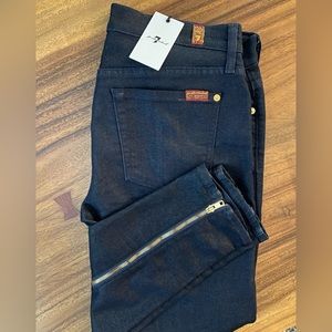 7 for all mankind denim trousers with back leg zipper detail. Size 30